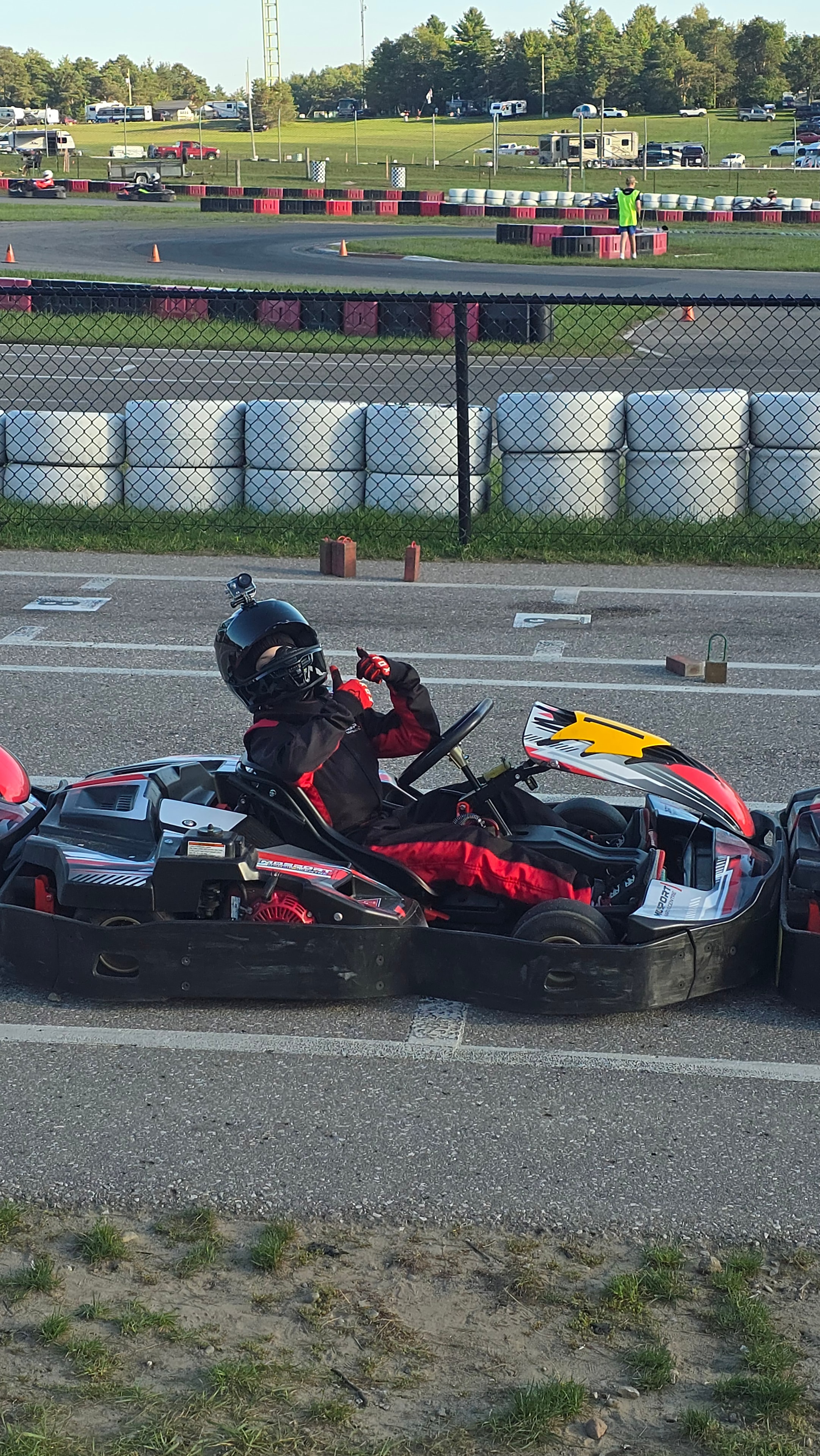 Carter racing on track