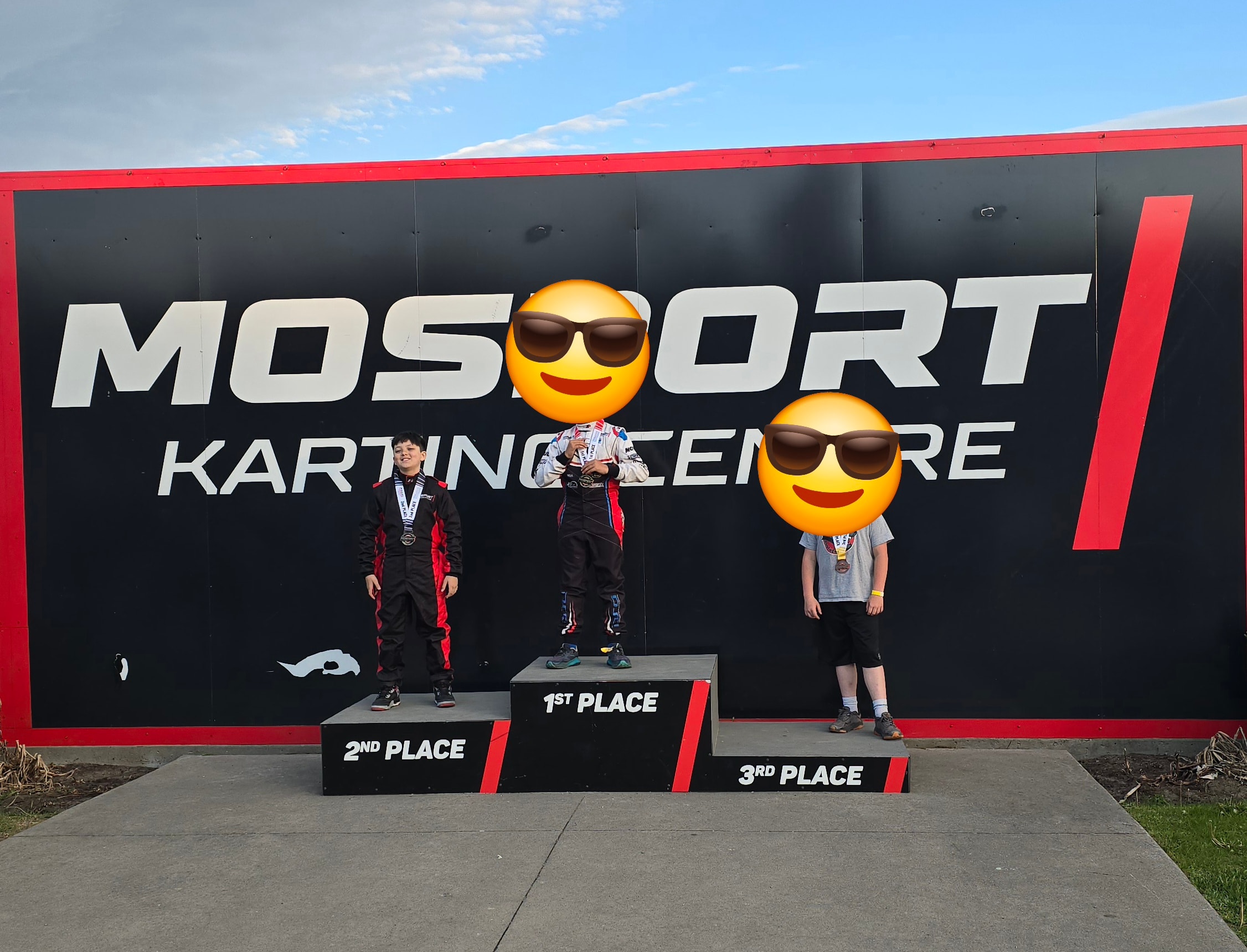 Podium ceremony at Mosport Karting Centre